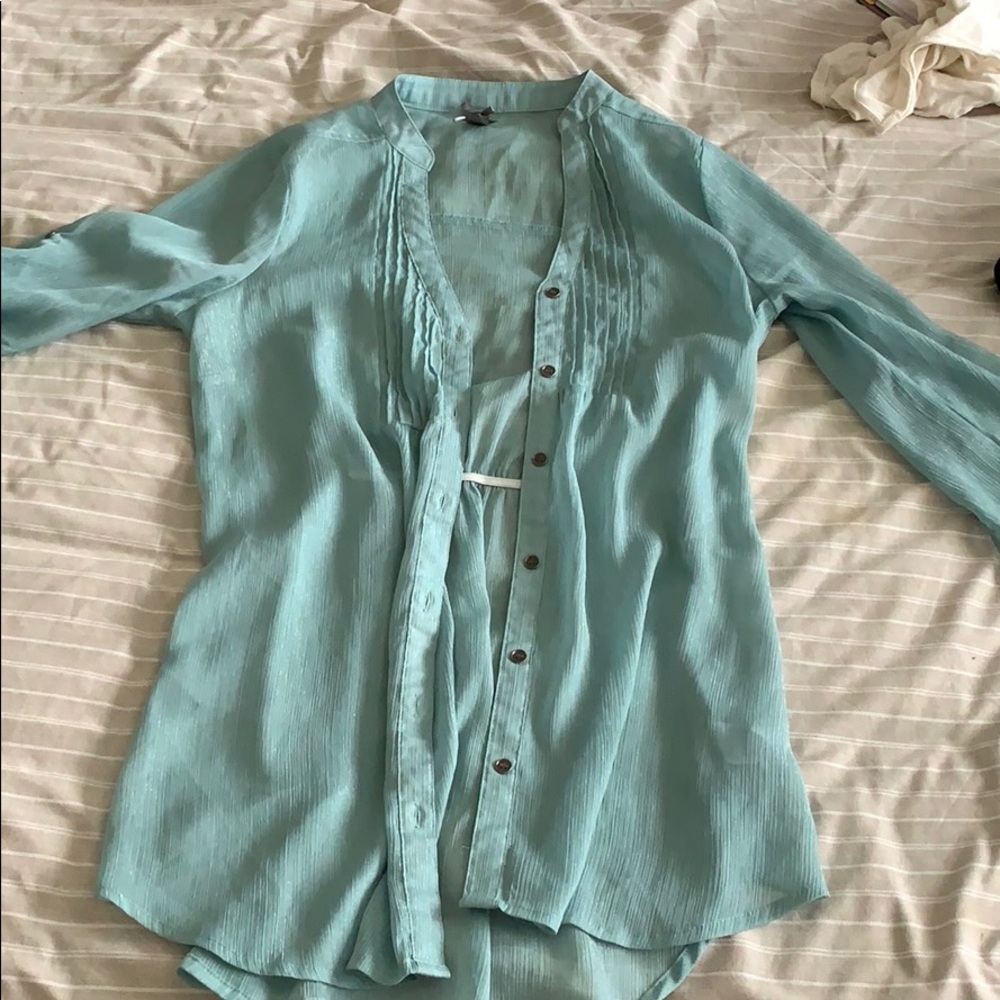 Teal blouse
